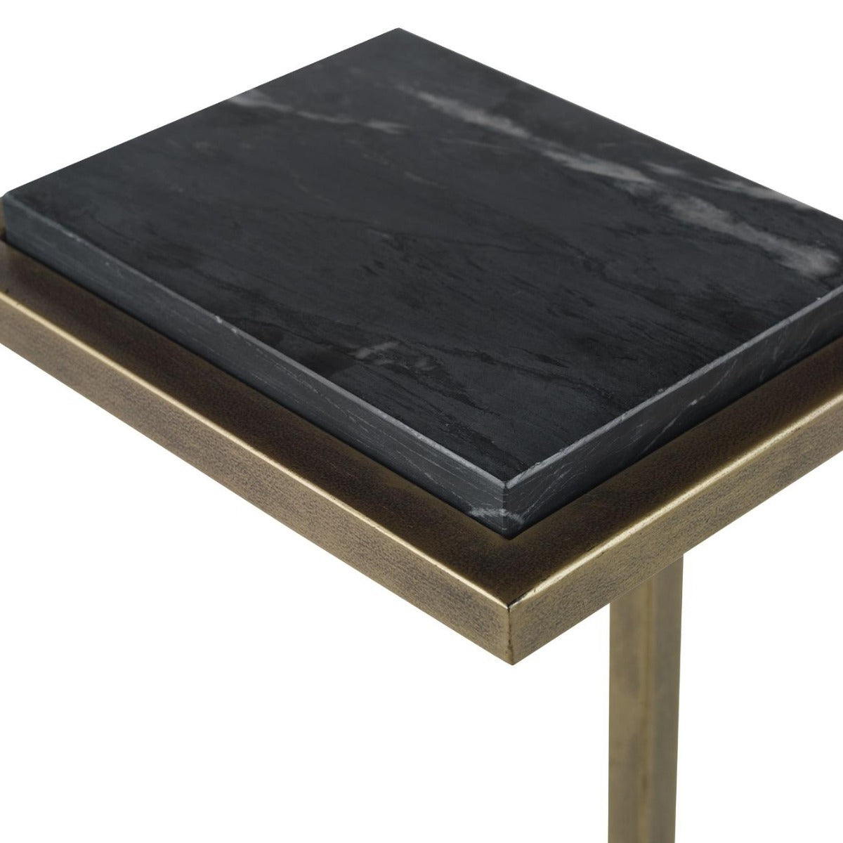 Keiichi Served Accent Table Marble & Brushed Gold