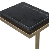 Keiichi Served Accent Table Marble & Brushed Gold