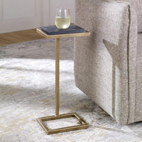 Keiichi Served Accent Table Marble & Brushed Gold