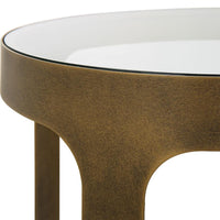 Keiichi Retro Cutout Side Table Brass & Glass