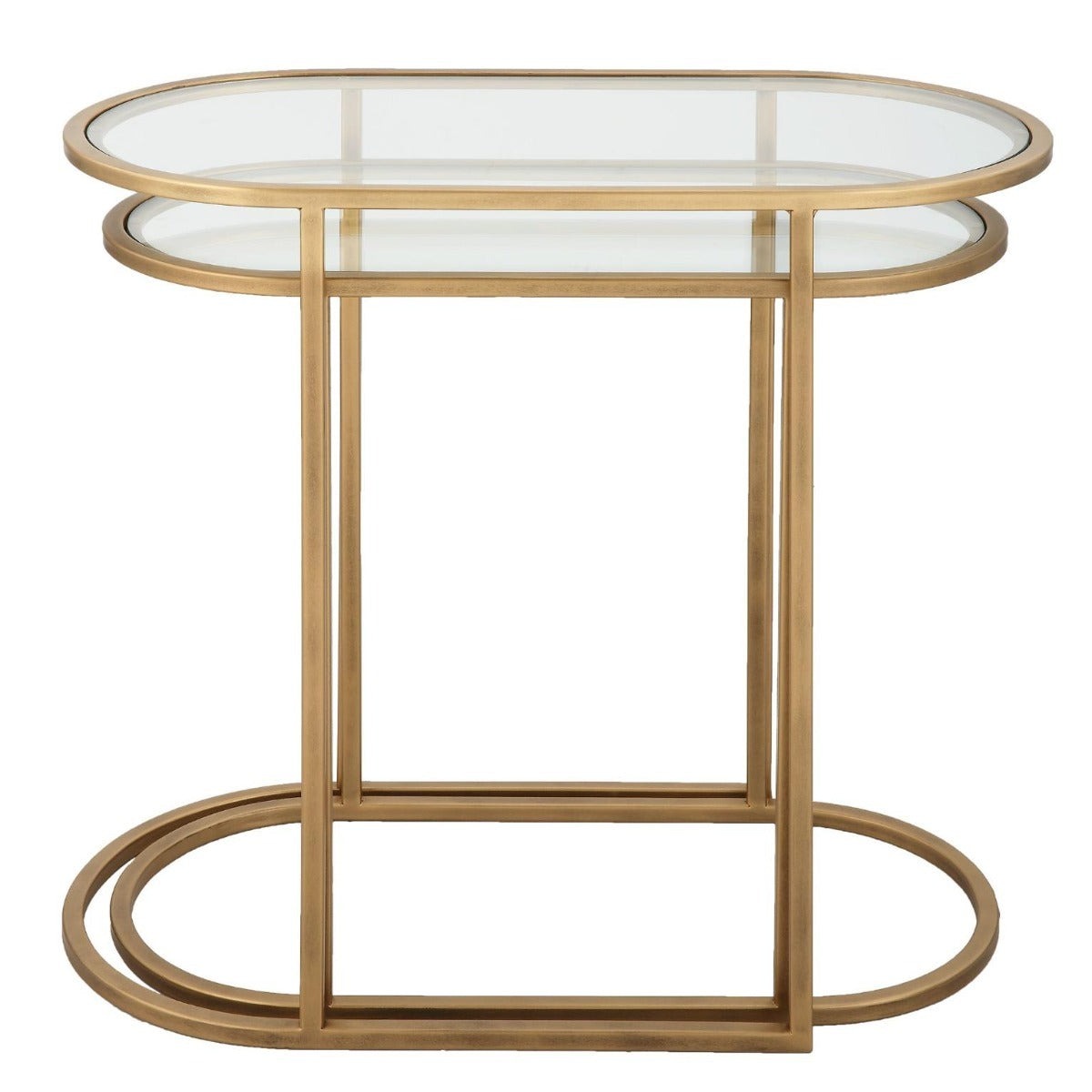 Slide In Side Table Slide Nesting Side Tables - Brass & Glass – Olivia's