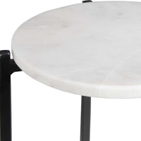 Keiichi Orla Side Tables White Marble & Black