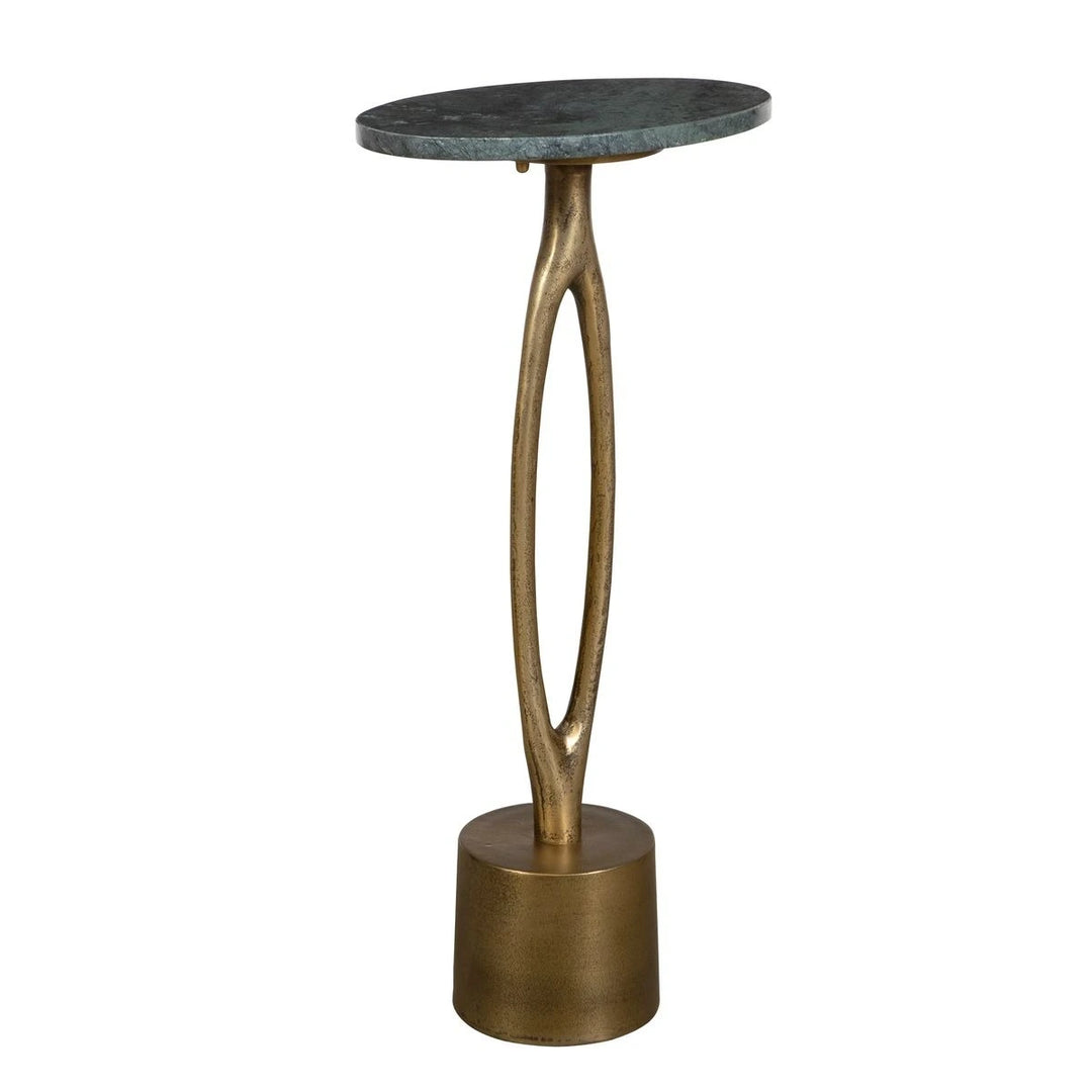 Green Marble Oval Side Table