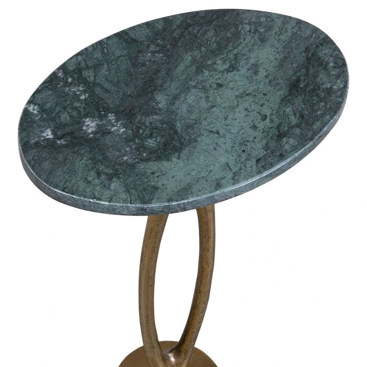Green Marble Oval Side Table