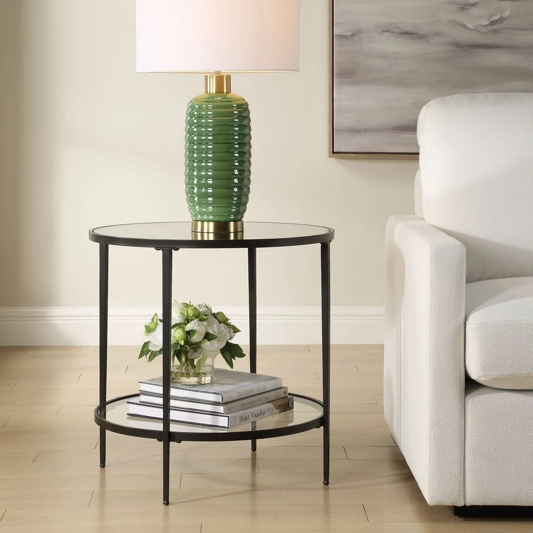 Asher Round Black Side Table