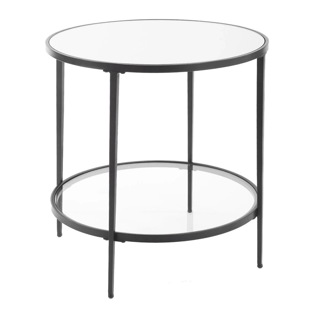 Asher Round Black Side Table
