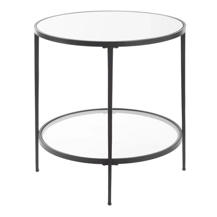 Asher Round Black Side Table