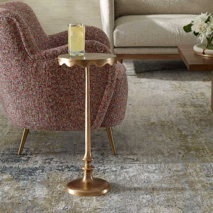 Octavia Antique Brass Side Table