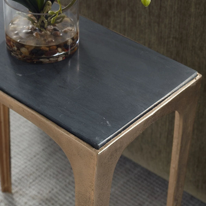 Corbusier Marble & Brass Side Table