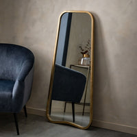 Gallery Interiors Kurva Leaner Mirror in Gold