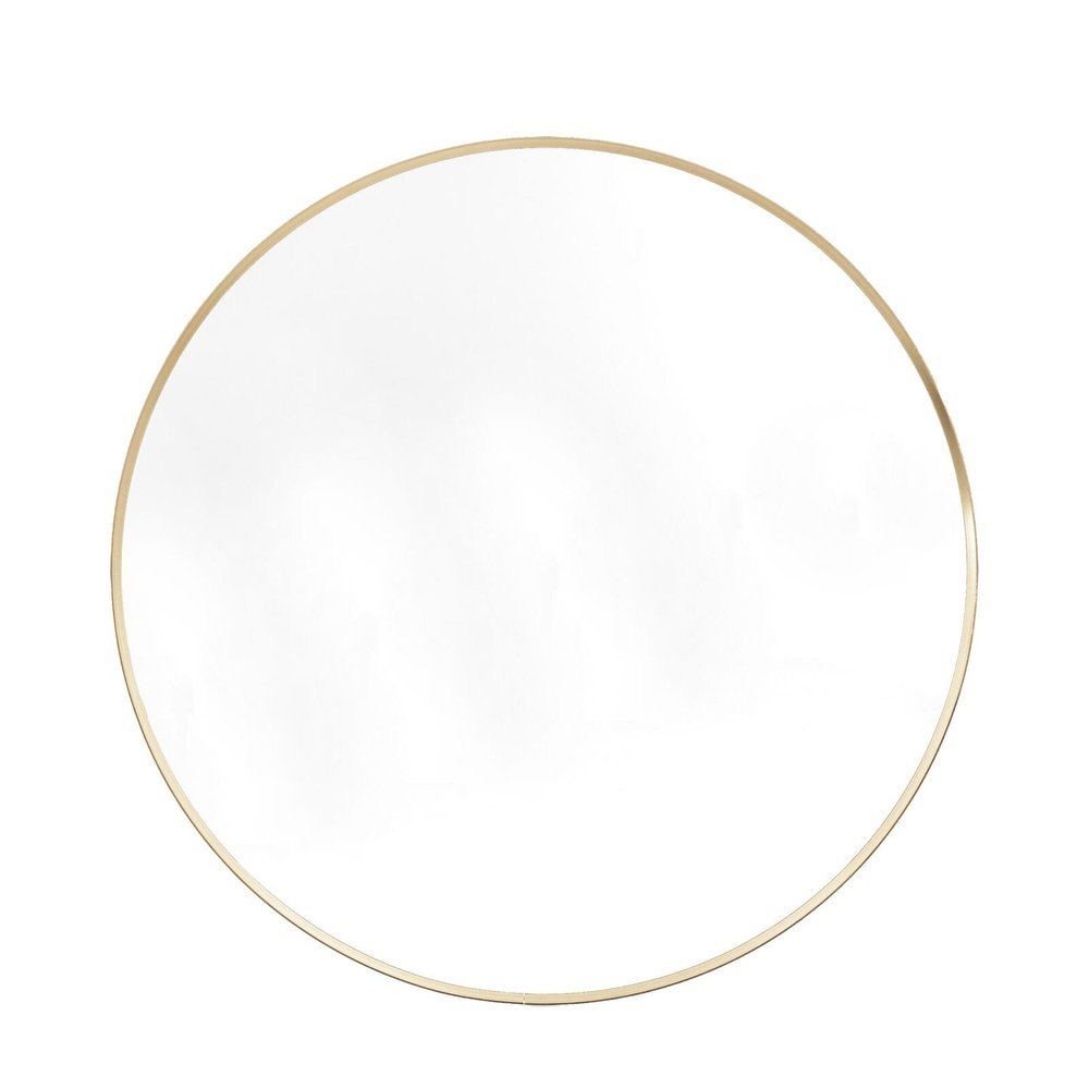 Gallery Interiors Aegis Large Round Mirror in Gold