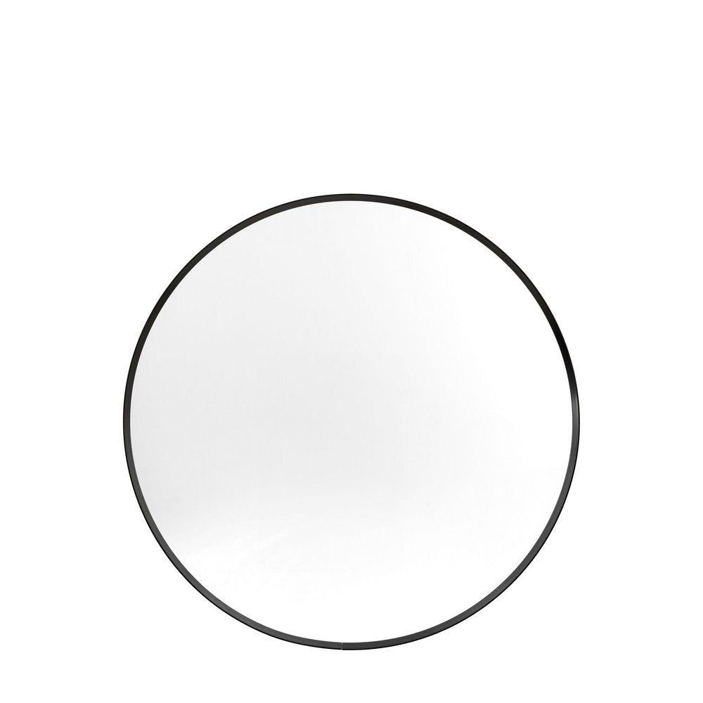 Gallery Interiors Aegis Small Round Mirror in Black