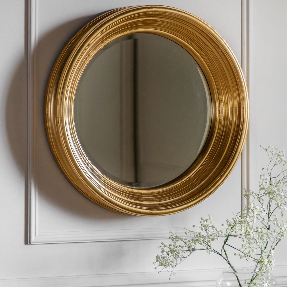 Gallery Interiors Chaplin Round Mirror in Gold
