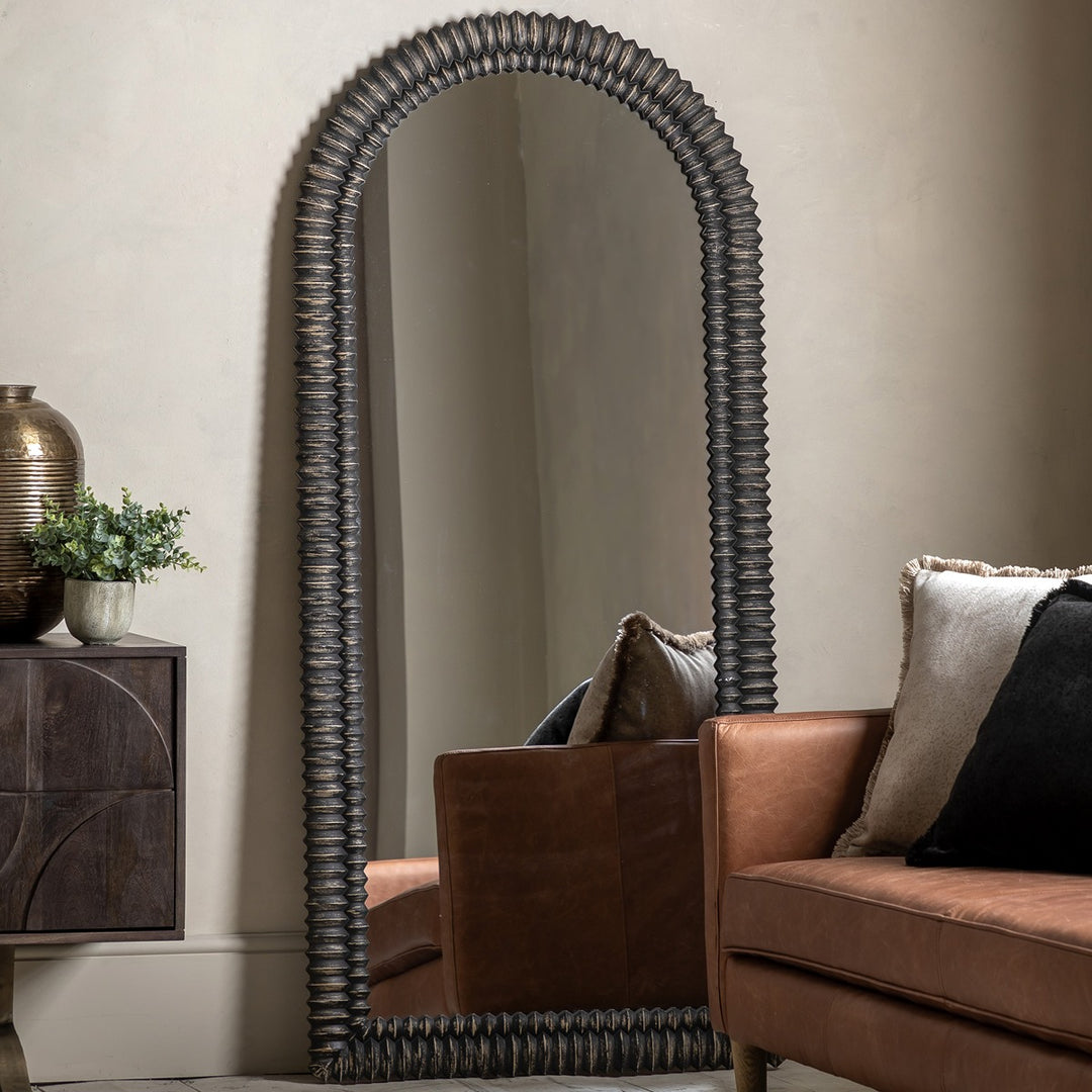 Omico Arch Leaner Mirror 77 x 170cm - Black Wash GalleryDirect 2