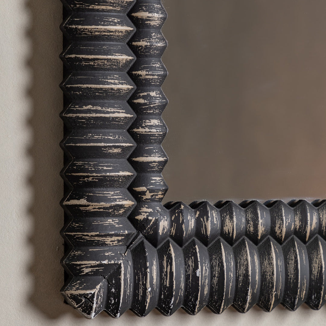 Omico Arch Overmantle Mirror 120 x 100cm - Black Wash GalleryDirect 3