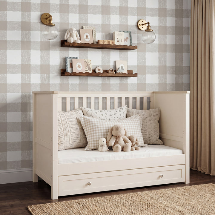 Starlight Cot & Changing Unit Set - Cashmere & Oak