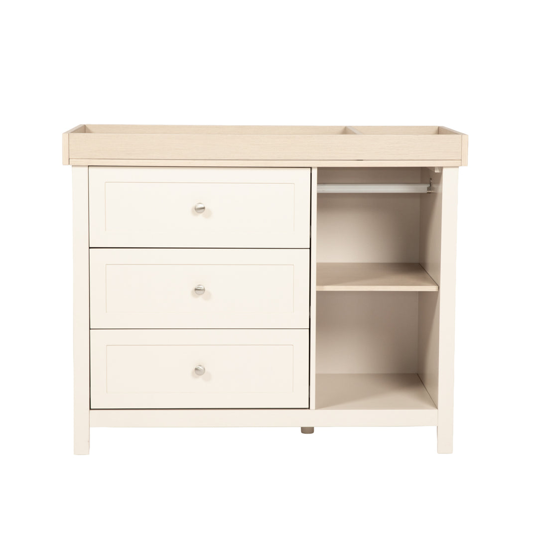 Starlight Cot & Changing Unit Set - Cashmere & Oak