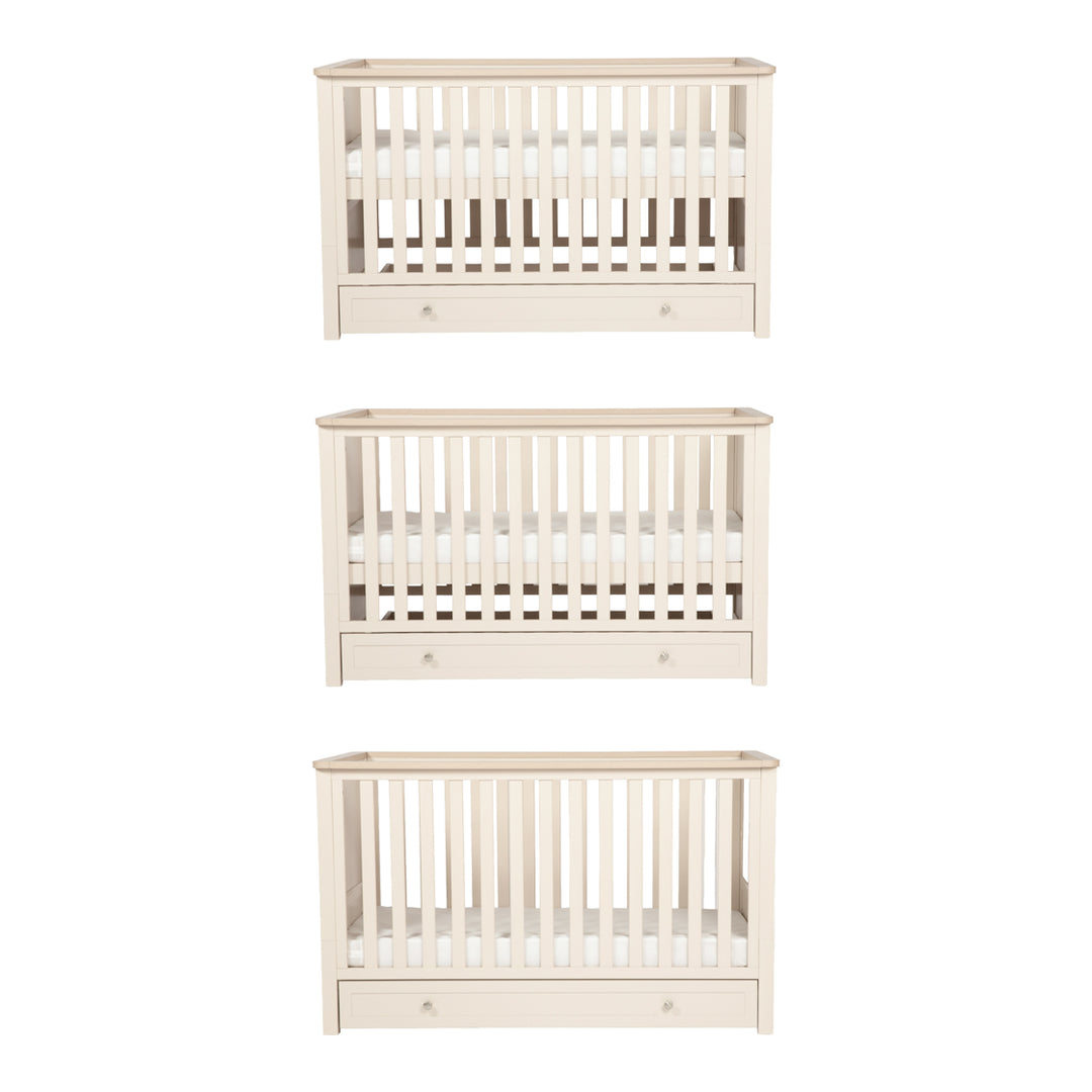 Starlight Cot & Changing Unit Set - Cashmere & Oak