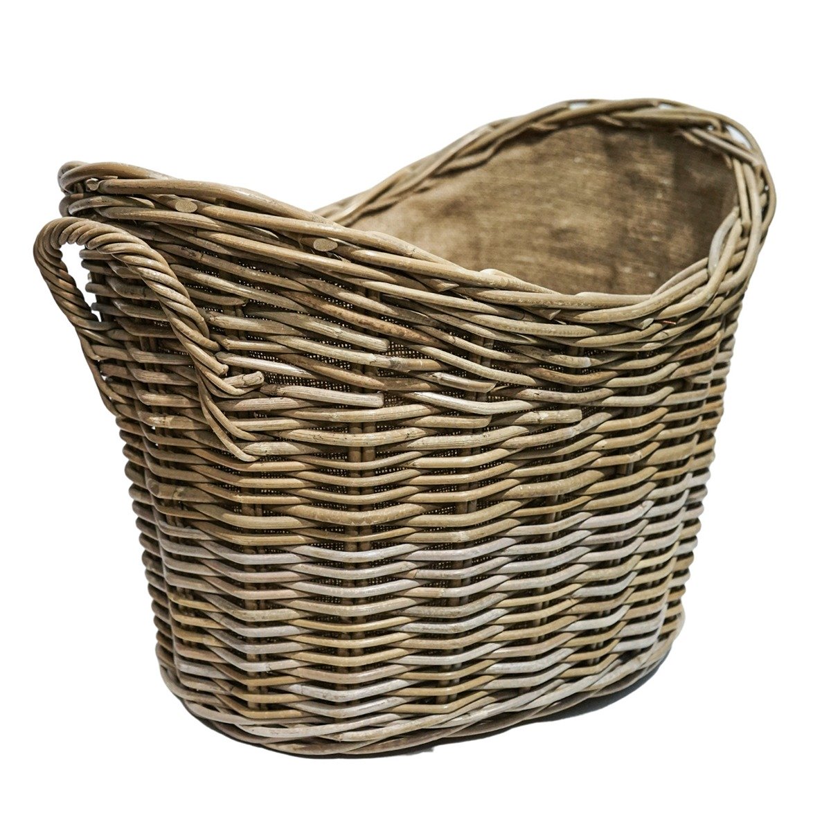 Ivyline Wicker Log Basket Oval Lined