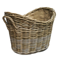 Ivyline Wicker Log Basket Oval Lined