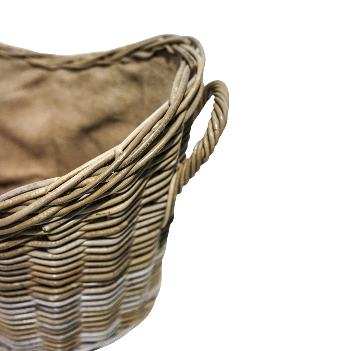 Ivyline Wicker Log Basket Oval Lined