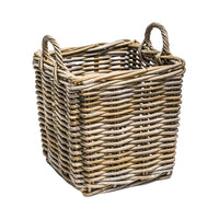 Ivyline Set of 2 Wicker Square Log Baskets