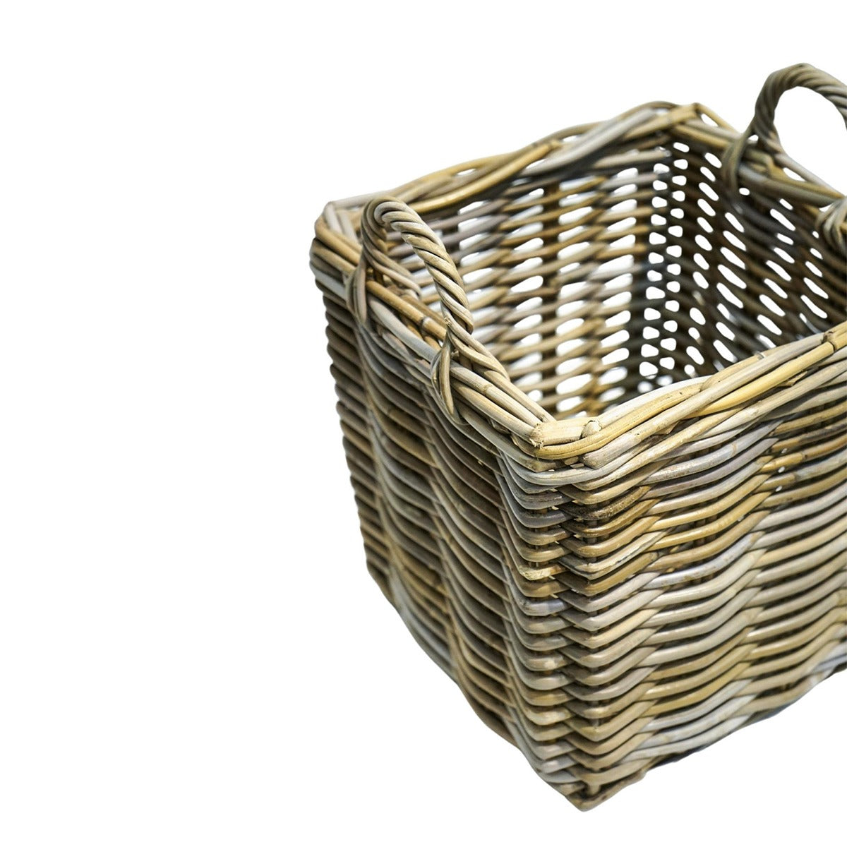 Ivyline Set of 2 Wicker Square Log Baskets