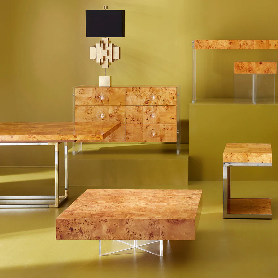 Bond Cocktail Table - Burled Mappa Wood Design Maven 2