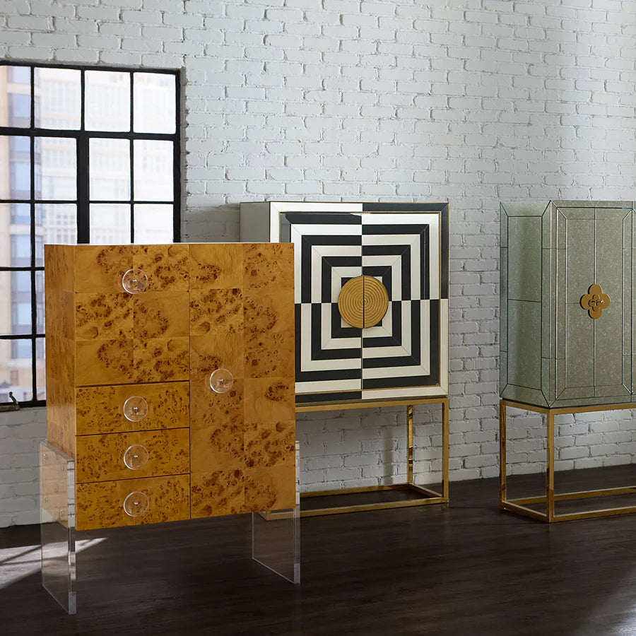 Bond Bar Cabinet - Burled Mappa Wood Design Maven 5