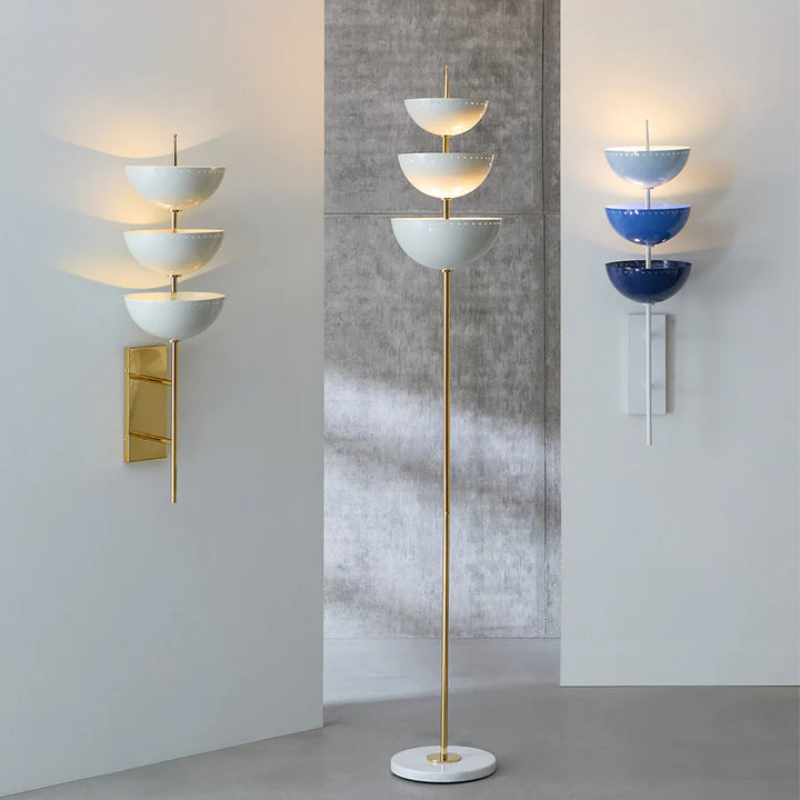 Lisbon Torchiere Floor Lamp - Brass & Ivory Design Maven 2