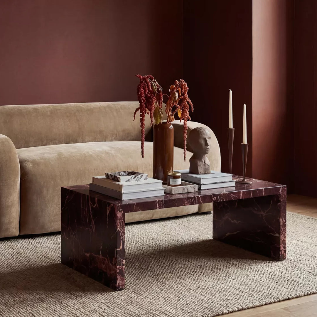 Yanni Rectangular Coffee Table - Rosso Levanto