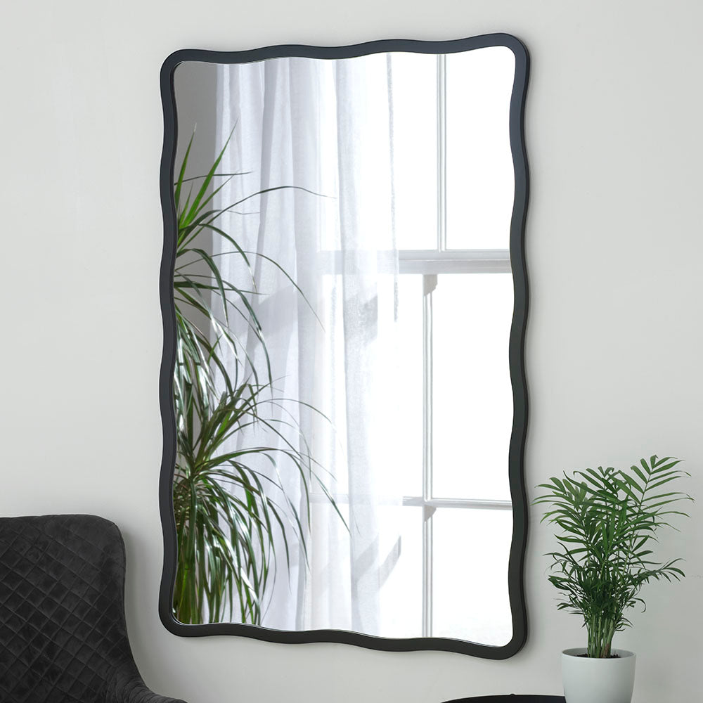 Olivia's Rowan Rectangular Wall Mirror in Black