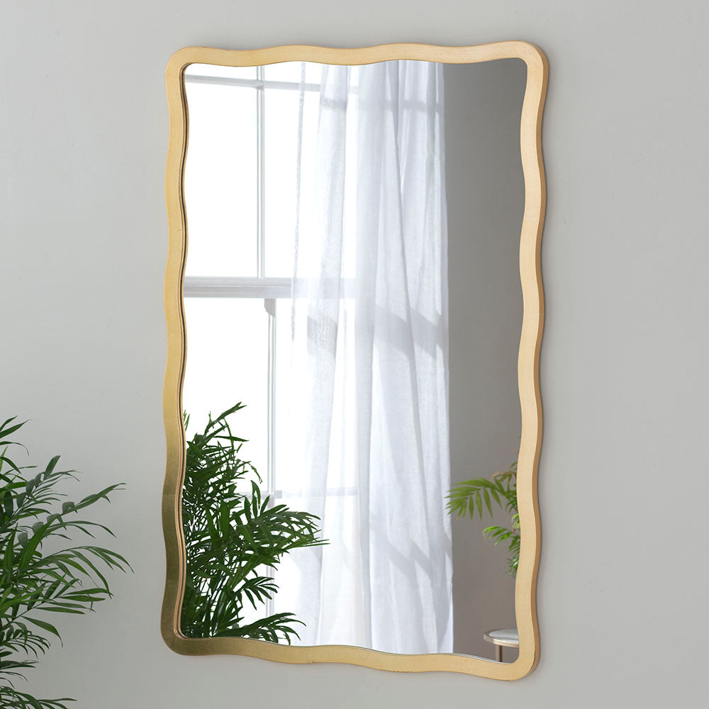  Yearn Mirrors-Olivia's Rowan Rectangular Wall Mirror in Gold-Gold 477 