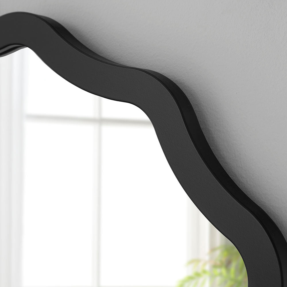 Olivia's Rowan Round Wall Mirror in Black