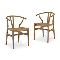 Garden Trading Chilthorne Wishbone Set of 2 Dining Chairs in Natural