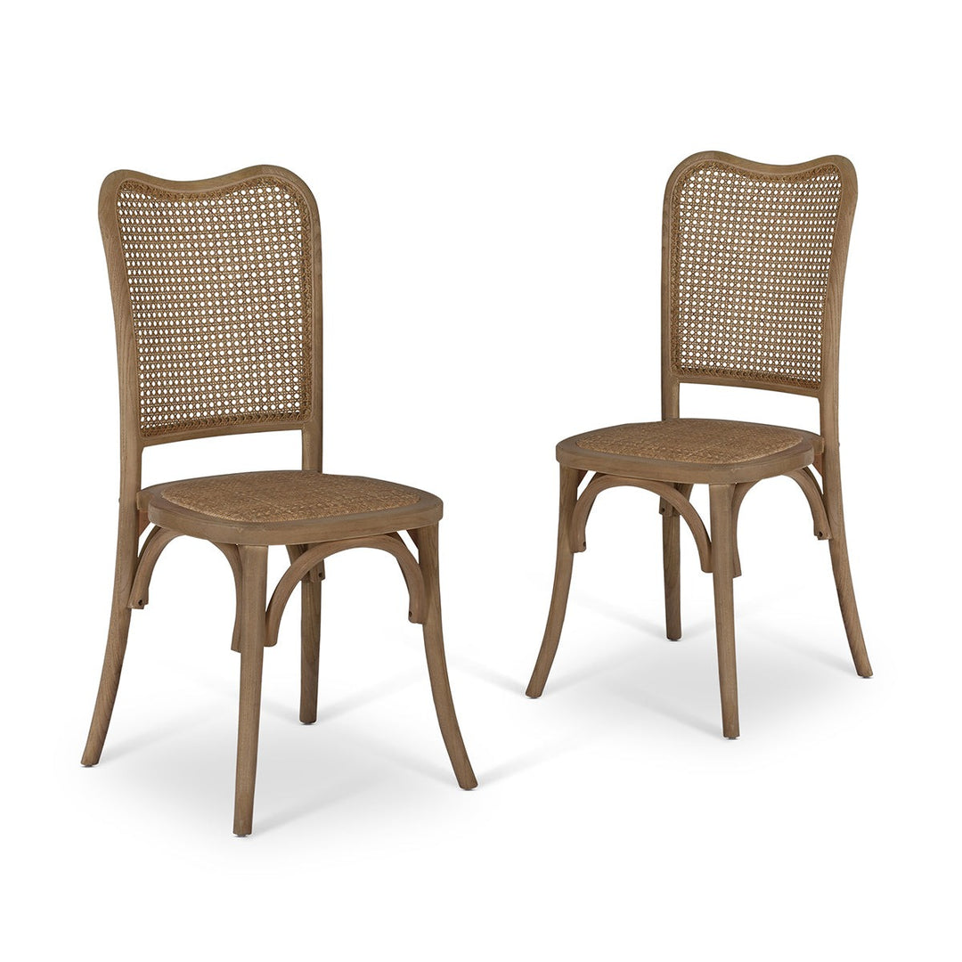 Fairlight Rattan Set of 2 Dining Chairs - Natural Garden Trading 1