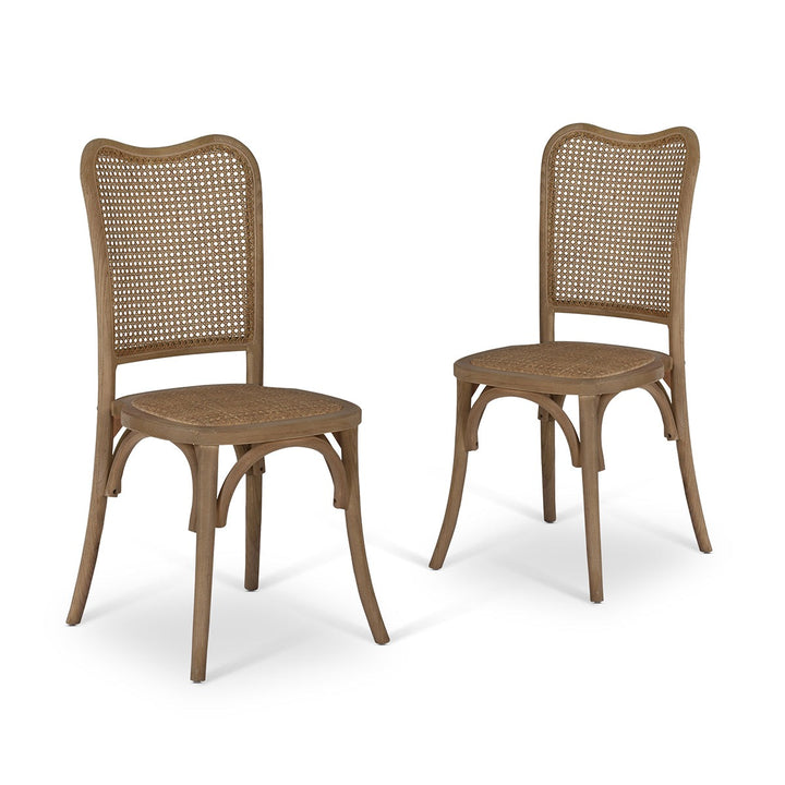 Fairlight Rattan Set of 2 Dining Chairs - Natural Garden Trading 1