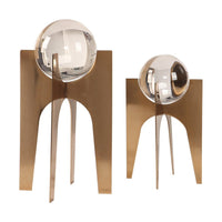 Uttermost Ellianna Set of 2 Crystal Spheres in Bronze