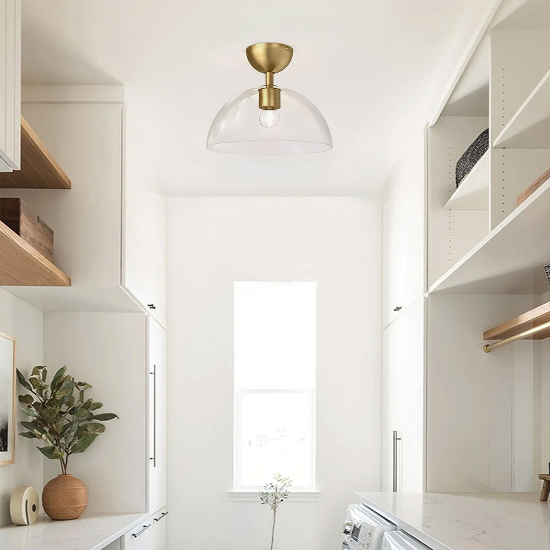 Jude Semi Flush Ceiling Light - Brushed Gold