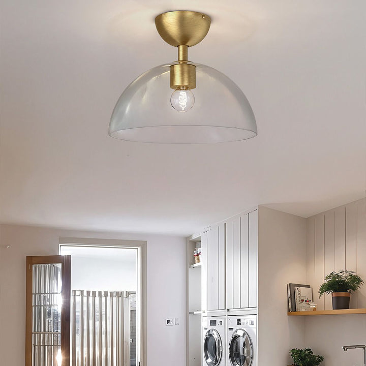 Jude Semi Flush Ceiling Light - Brushed Gold