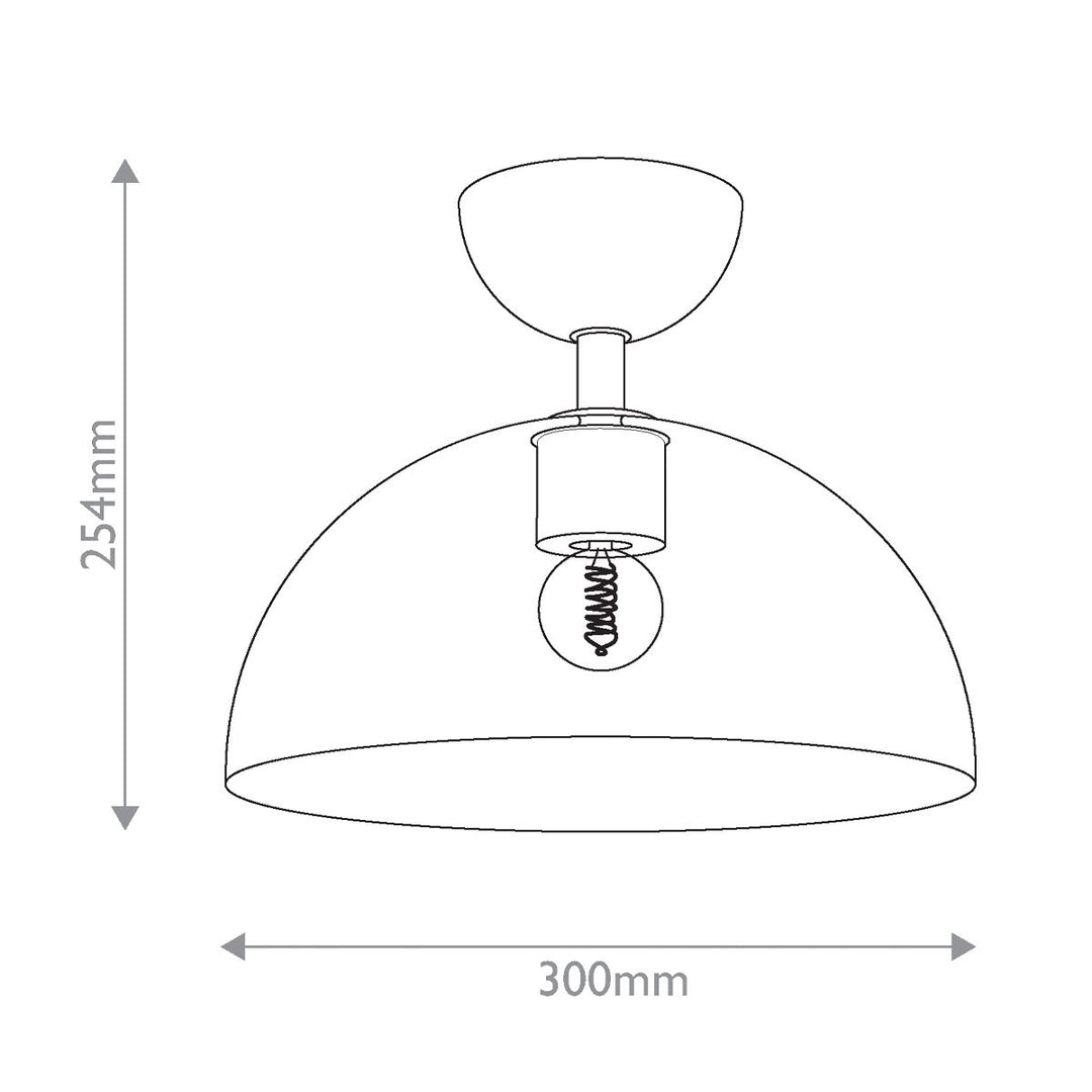 Jude Semi Flush Ceiling Light - Brushed Gold