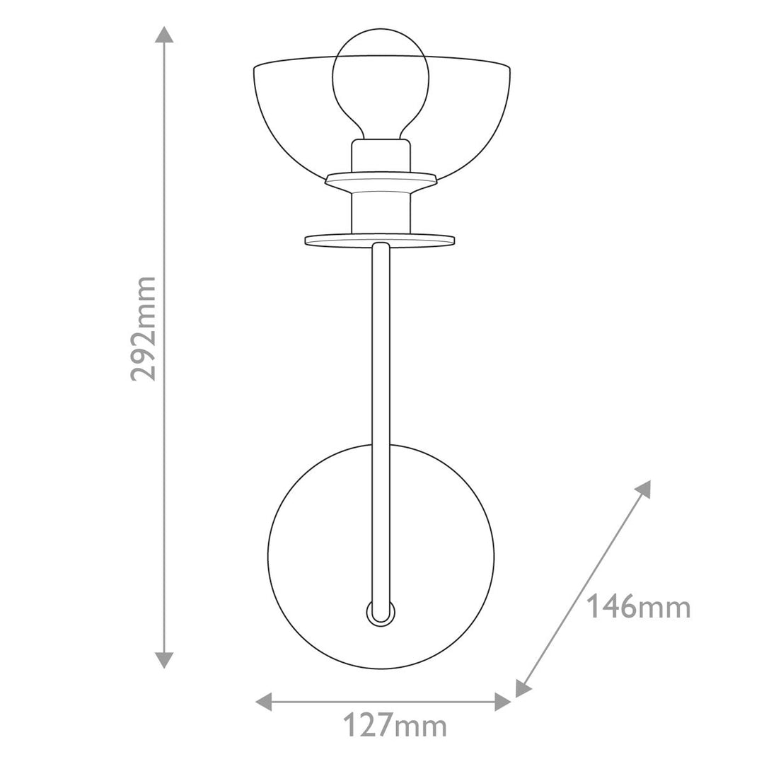 Sylvia 1 Wall Light - Matte Black