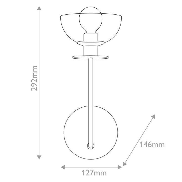 Sylvia 1 Wall Light - Matte Black