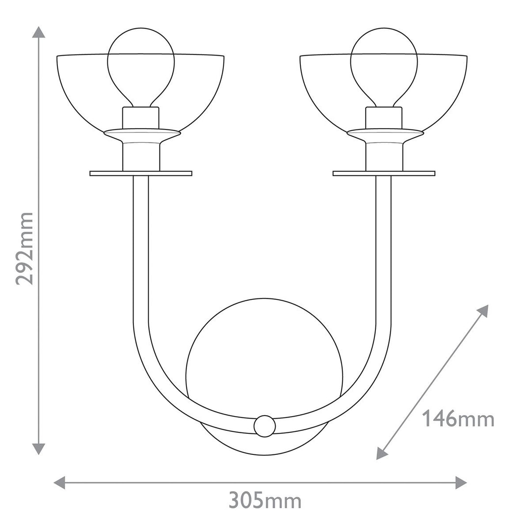 Sylvia 2 Wall Light - Brushed Gold