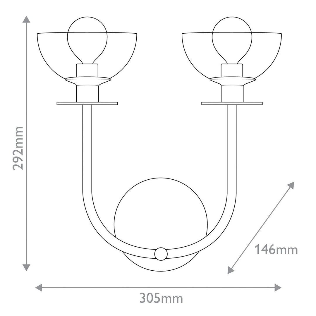 Sylvia 2 Wall Light - Matte Black