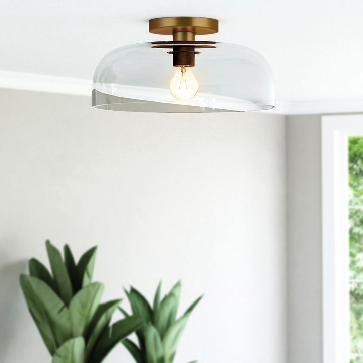 Sylvia Semi Flush Ceiling Light - Brushed Gold