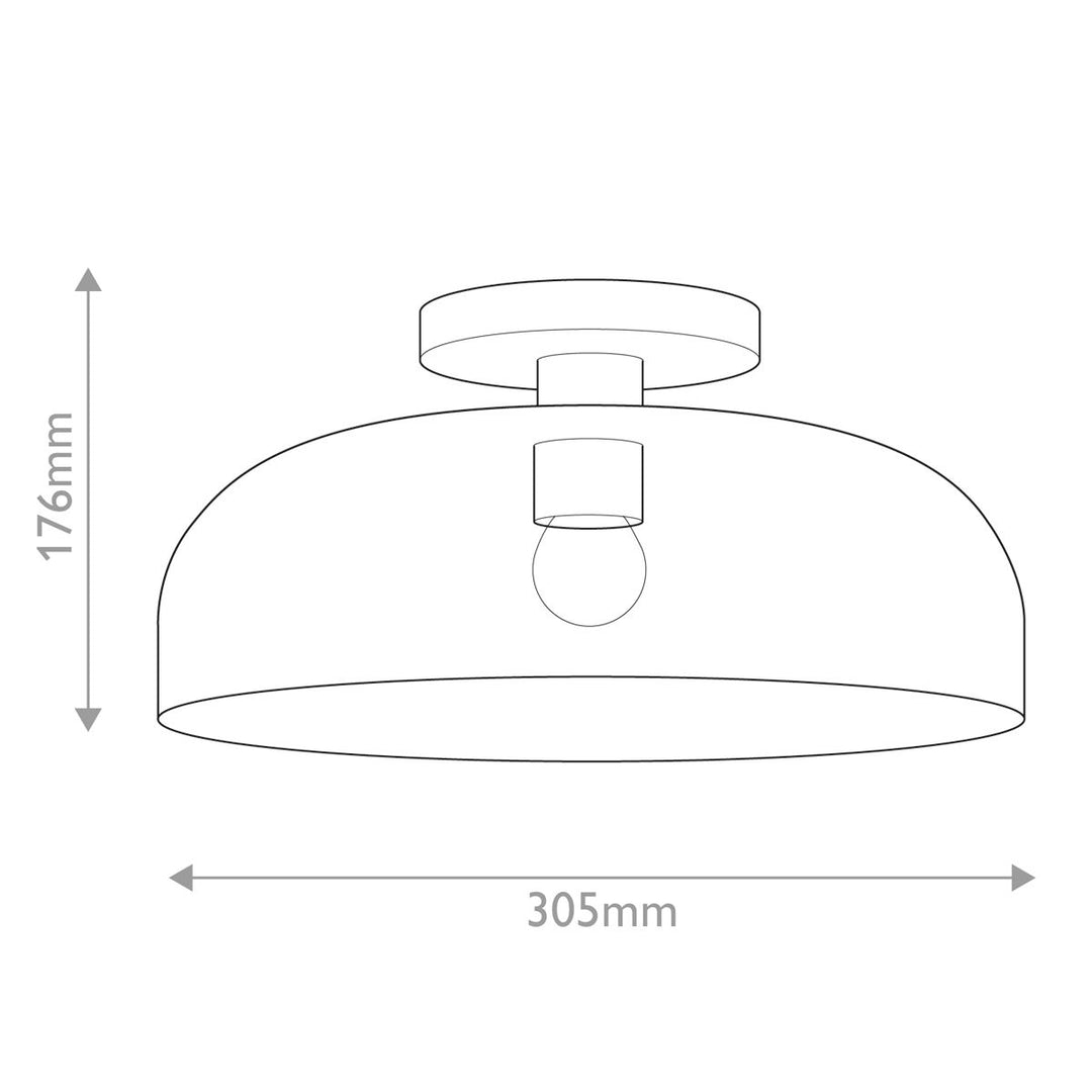 Sylvia Semi Flush Ceiling Light - Brushed Gold