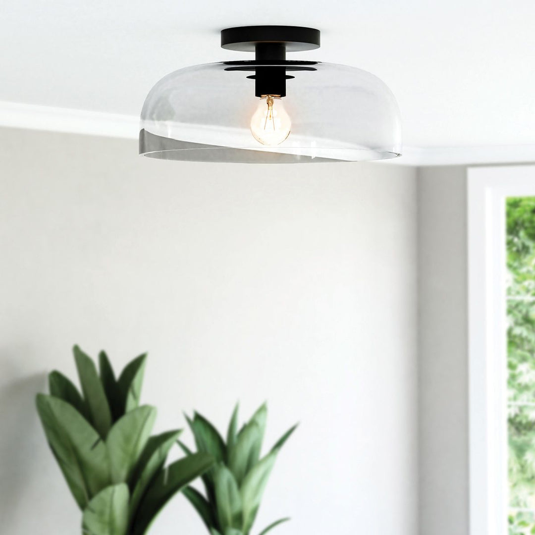 Sylvia Semi Flush Ceiling Light - Matte Black