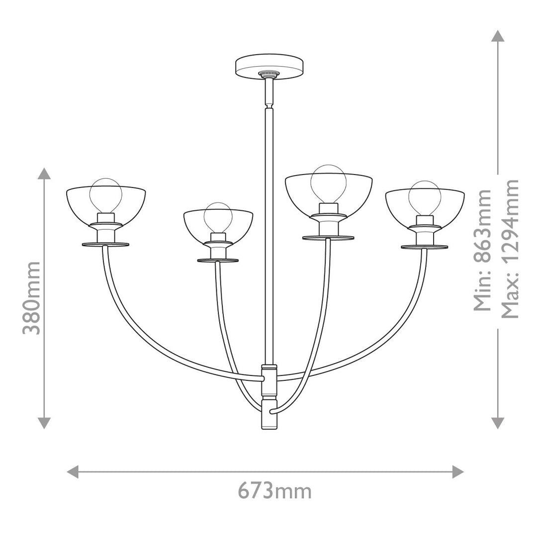Sylvia Chandelier - Matte Black