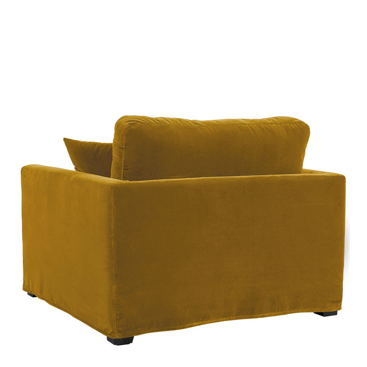 Angie Cotton Velvet Armchair - Saffron